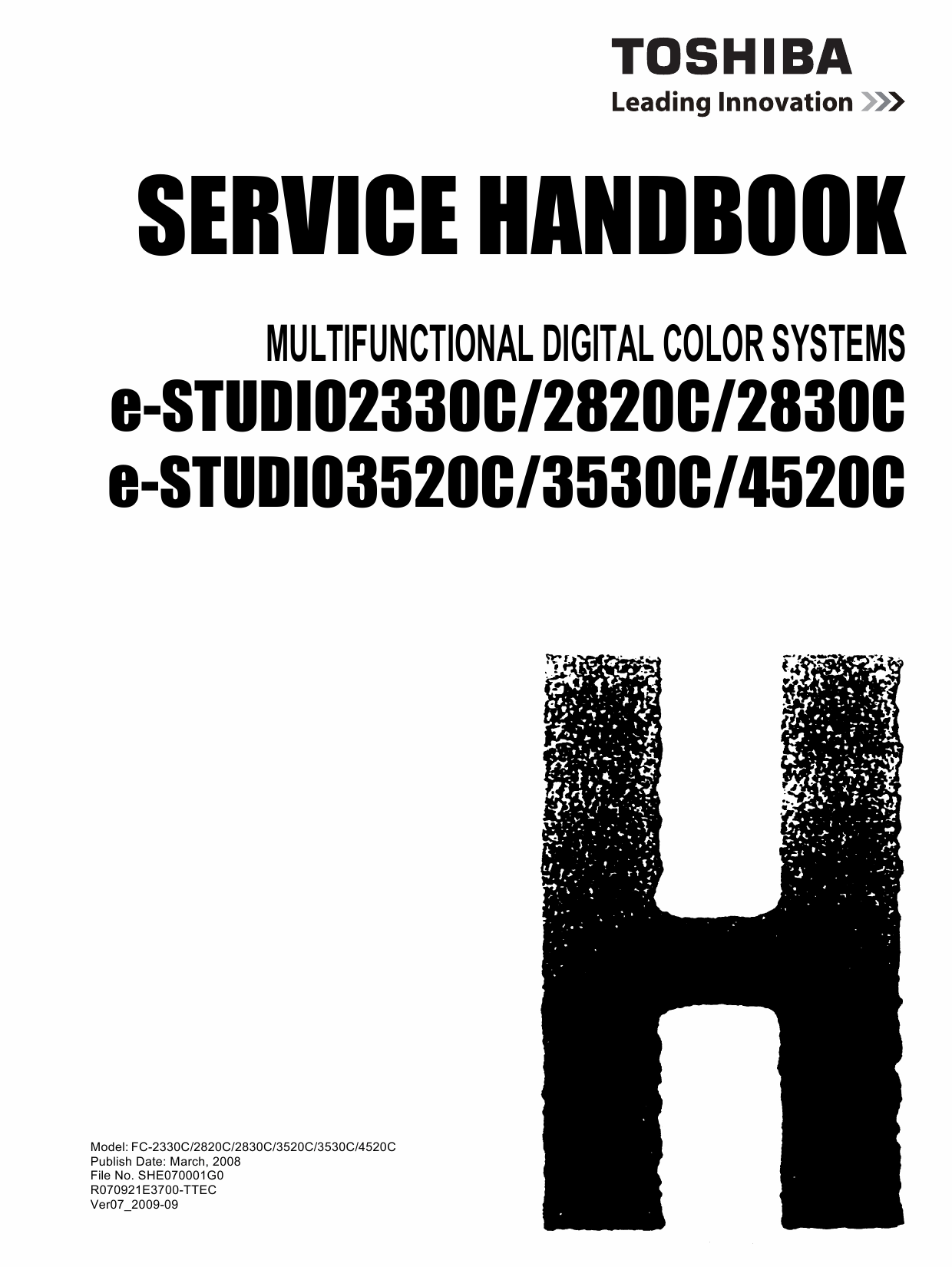 TOSHIBA e-STUDIO 2330C 2820C 2830C 3520C 3530C 4520C Service Handbook-1